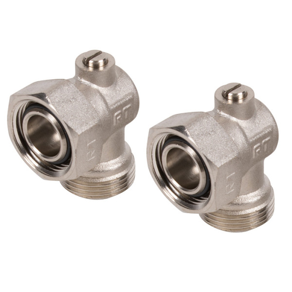 Комплект угловых фитингов со встроенным шаровым краном Royal Thermo 3/4"х3/4"EK (RTE 07.0021) Комплект угловых фитингов со встроенным шаровым краном Royal Thermo 3/4"х3/4"EK (RTE 07.0021)