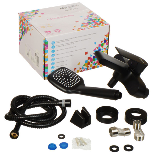 Смеситель для ванны и душа Melodia della vita Waltz черный (MDV30140bk) Смеситель для ванны и душа Melodia della vita Waltz черный (MDV30140bk)