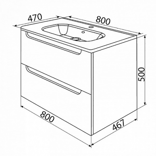 Тумба подвесная Iddis Edifice 80 с раковиной, белая (EDI80W0i95K)