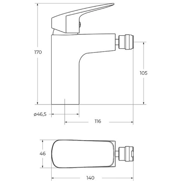 Смеситель для биде BelBagno (Due-BD-CRM-W0)