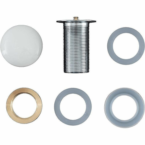 Донный клапан Aquanet латунь без перелива крышка керамика белый (330950)