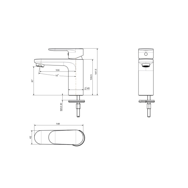 Смеситель для раковины Aquatek Ника черный матовый (AQ1810MB) Смеситель для раковины Aquatek Ника черный матовый (AQ1810MB)