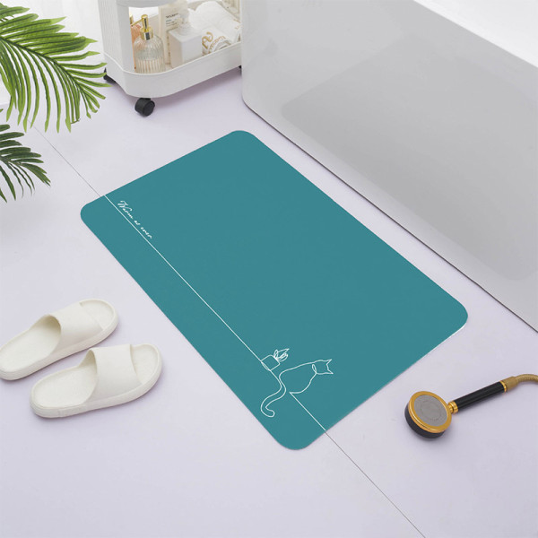 Коврик для ванной Melodia QUADRO диатомитовый 50х80 мятный (MK205)