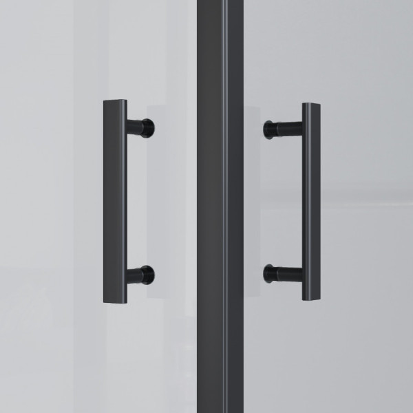 Душевой уголок Santek Вэлия 90x90x195 стекло тонированное, профиль черный (1WH501799)