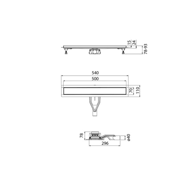 Лоток душевой 500 мм сифон 360 комбинированный затвор двухсторонняя решетка хром Iddis (975B5SB00DZ)