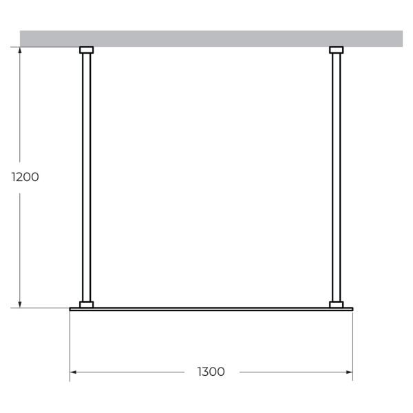 Душевая перегородка Cezares Liberta 130x195 стекло прозрачное, профиль хром (LIBERTA-L-2-130-120-C-Cr)