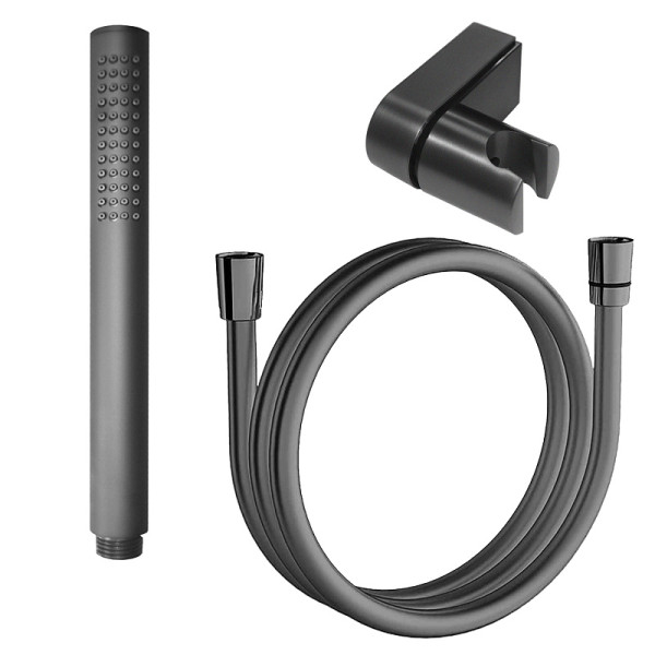 Душевой гарнитур Azario душевая лейка+держатель для лейки+ ПВХ шланг для душа графит (CS00088965)