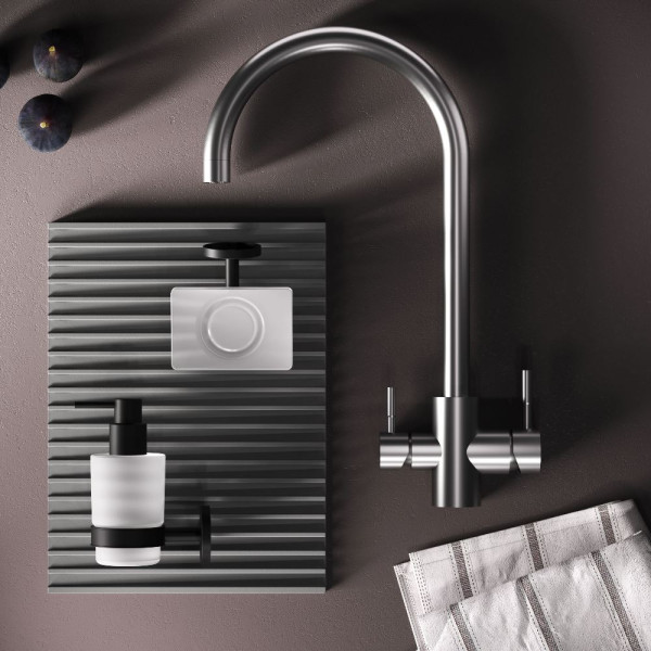 Смеситель для кухни AM.PM X-Joy S с С-изливом с каналом для питьевой воды сатин (F85B07711)