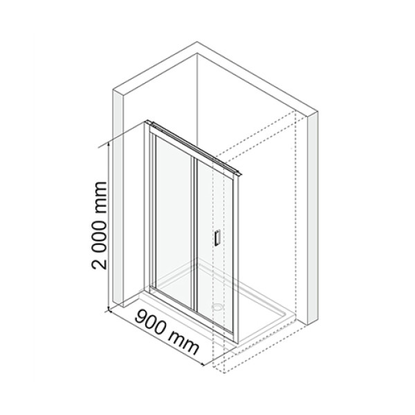 Душевая дверь WasserKRAFT Weser 90х200 стекло прозрачное (78F04) Душевая дверь WasserKRAFT Weser 90х200 стекло прозрачное (78F04)
