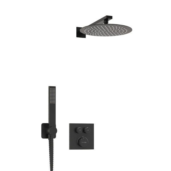 Смеситель для душа встраиваемый Thermo с верхней душевой насадкой и лейкой WasserKRAFT черный (A7448.219.258.302.240.218 Thermo) Смеситель для душа встраиваемый Thermo с верхней душевой насадкой и лейкой WasserKRAFT черный (A7448.219.258.302.240.218 Thermo)