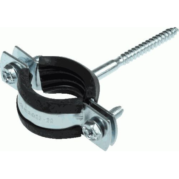 Хомут стальной оцинкованный 1 1/2" (48-53 мм.) с резиновым уплотнением TeRma (с шурупом) (24006) Хомут стальной оцинкованный 1 1/2" (48-53 мм.) с резиновым уплотнением TeRma (с шурупом) (24006)