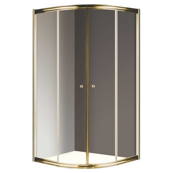 Душевой уголок Cezares Giubileo 80x80x195 стекло прозрачное с рисунком, профиль золотой (GIUBILEO-R-2-80-SCORREVOLE-C-G)