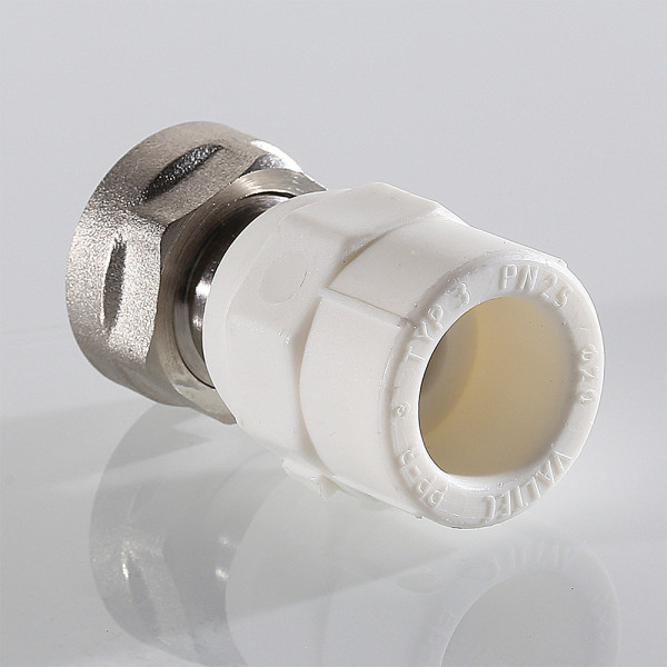 Переход с накидной гайкой PP-R 20*3/4"(18) EK VALTEC (латунь, белый) VTp.708.E.02005 Переход с накидной гайкой PP-R 20*3/4"(18) EK VALTEC (латунь, белый) VTp.708.E.02005