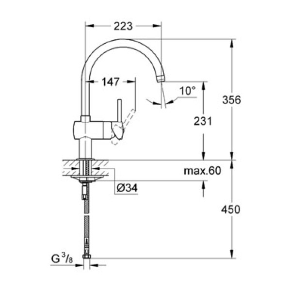 Смеситель для кухни Grohe Minta (32917000)