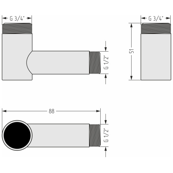 Уголок Стилье 1/2"x3/4" белый (122003-3412)