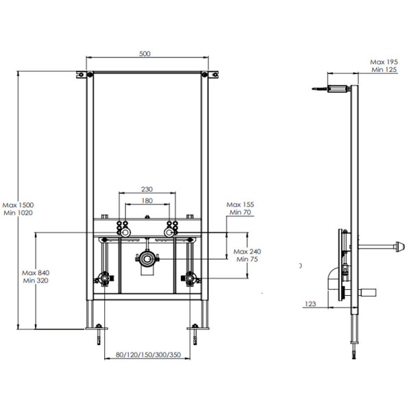 Комплект инсталляция с биде Azario Richmond (AZ-8040-1001/F-0053-0025+AZ-0046-BN SP)
