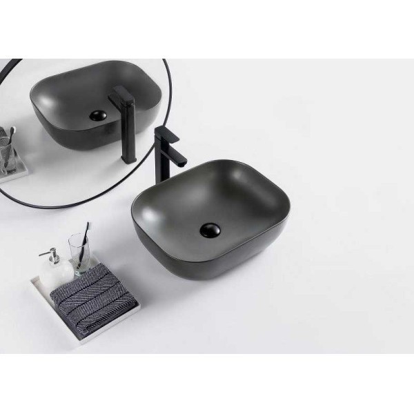 Раковина накладная BelBagno серая (BB1302-H311)