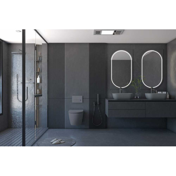 Унитаз подвесной Abber Bequem безободковый, серый матовый (AC1101MG)