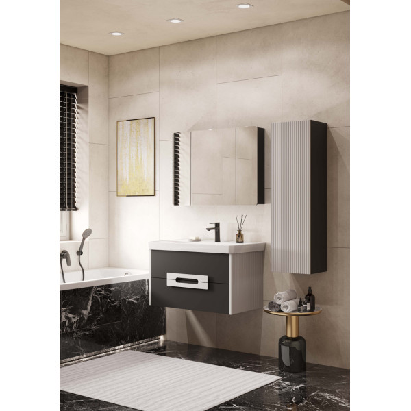 Пенал подвесной Aquaton Ар-Деко 320x280x1100 серый кобальт (1.A280.5.03D.D8D.0)