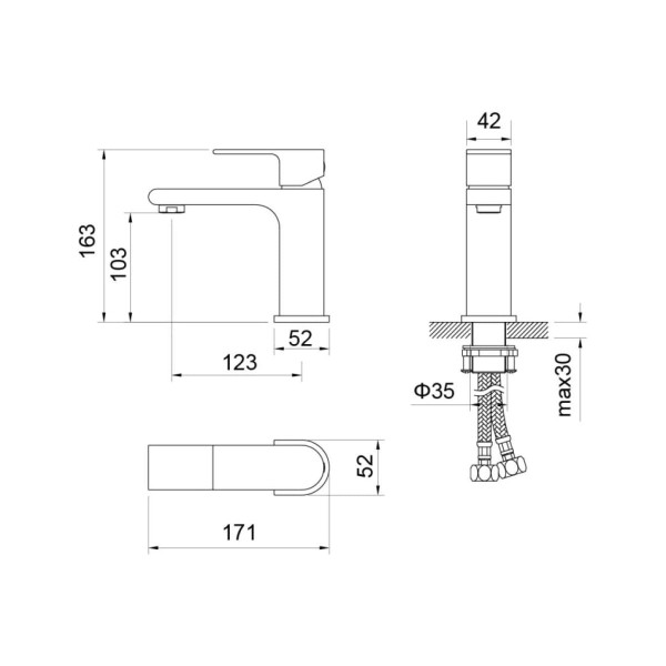 Смеситель для раковины Aquatek Лира черный матовый (AQ1410MB)