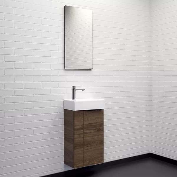 Тумба подвесная с раковиной Comforty Асти 400x220x700 дуб темно-коричневый (00-00015420)