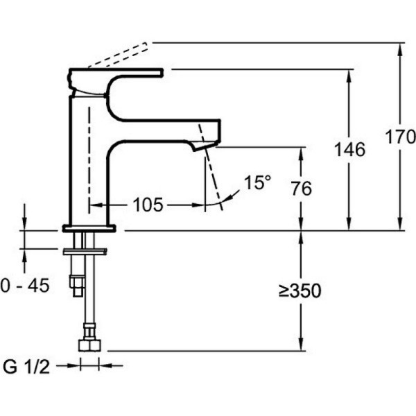Смеситель для раковины Jacob Delafon Strayt mini хром (E8919-CP)