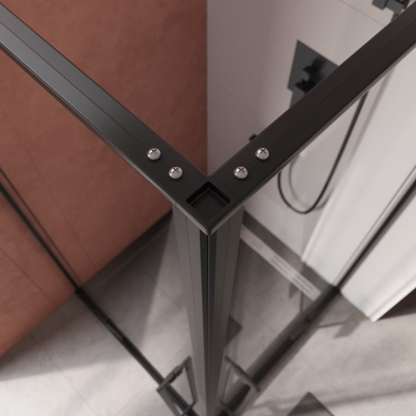 Душевой уголок Cezares Liner 90x90 стекло прозрачное, профиль черный (LINER-A-2-90-C-NERO) Душевой уголок Cezares Liner 90x90 стекло прозрачное, профиль черный (LINER-A-2-90-C-NERO)