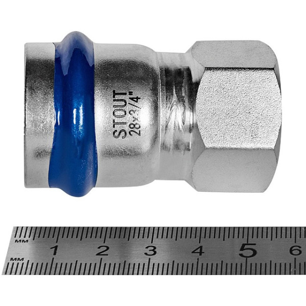 Переход 28х3/4"В Stout SSS-2022 ВПр-ВР (нерж.ст., пресс) SSS-2022-002834