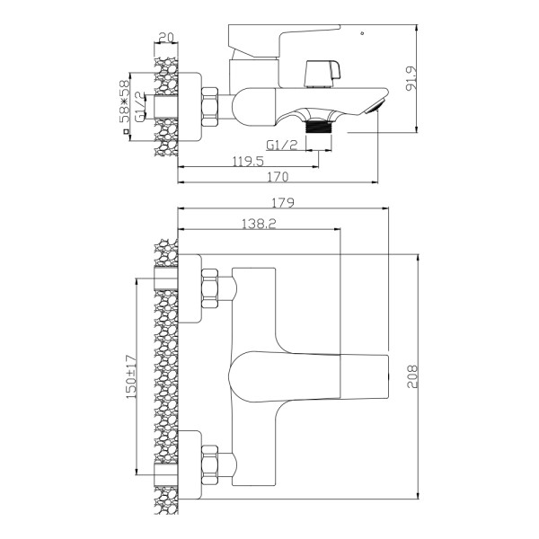 Смеситель для ванны Wesnaart Briz хром (BRI20-310) Смеситель для ванны Wesnaart Briz хром (BRI20-310)
