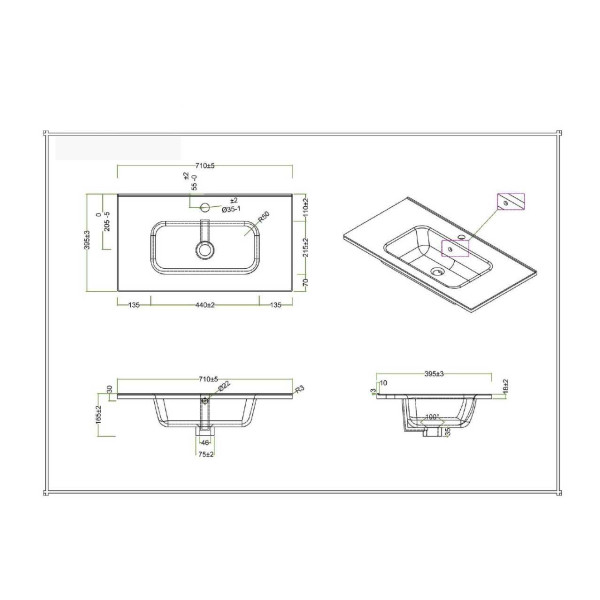 Раковина встраиваемая BelBagno 70 белая (BB700/390ETL) Раковина встраиваемая BelBagno 70 белая (BB700/390ETL)