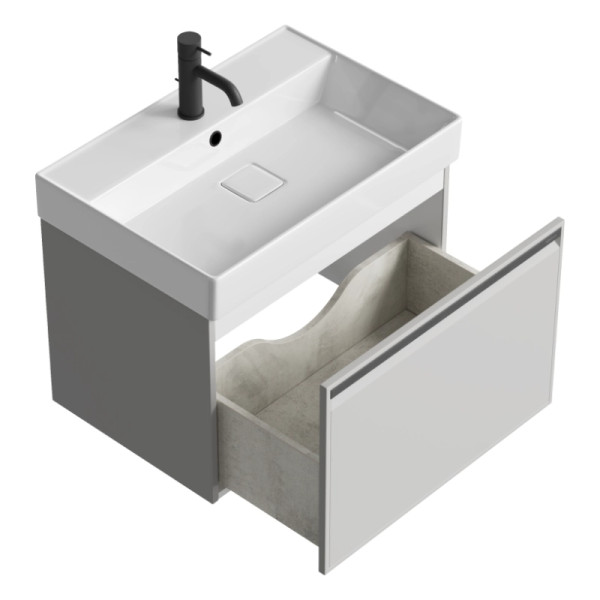 Тумба подвесная Aqwella Pure 640x443x464 туманный серый (PUR0165ST)