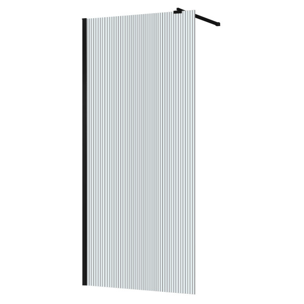 Душевое ограждение Azario Walk-In 110x195 стекло рифленое, профиль черный матовый (AZ-251-110-MB-CRF)