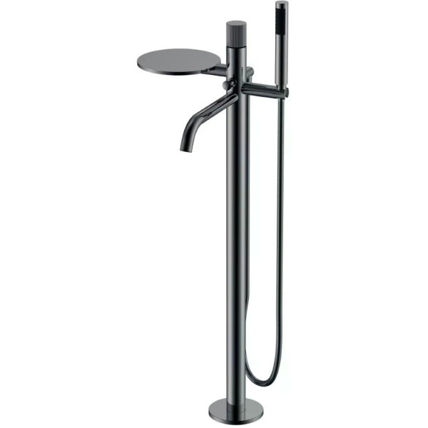 Смеситель напольный Boheme Stick графит с душевым комплектом (129-SGM.3)
