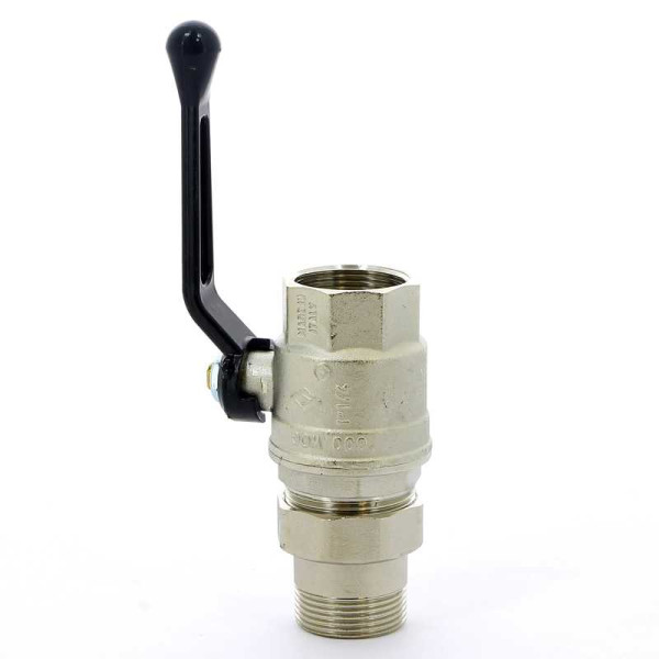 Кран Bugatti 1 1/4" шаровый со сгоном Oregon 320 (черная ручка) (03200038) Кран Bugatti 1 1/4" шаровый со сгоном Oregon 320 (черная ручка) (03200038)