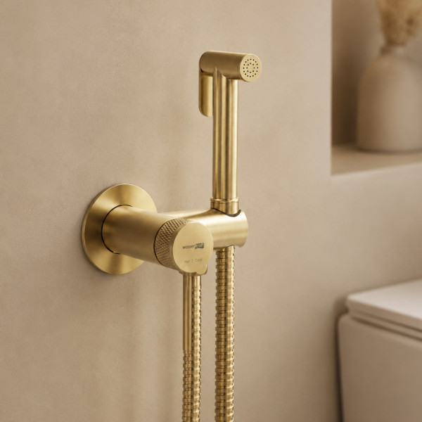 Смеситель с гигиеническим душем WasserKRAFT Мюриц (Muritz) золото матовое (9838BG)