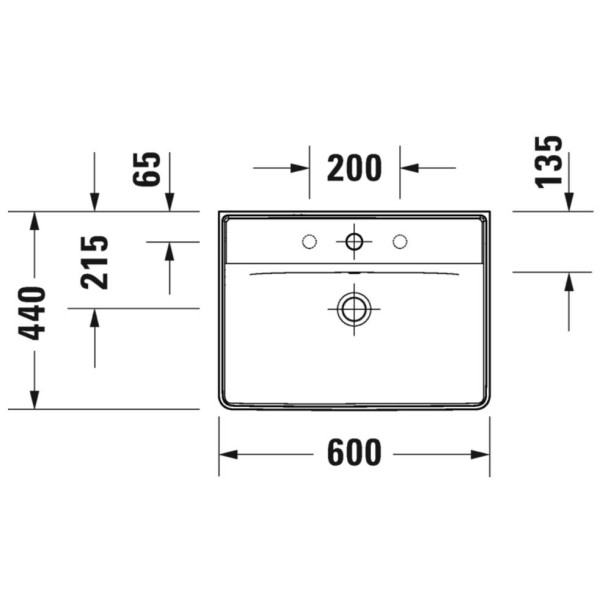 Раковина подвесная Duravit D-NEO 60*44 (2366600000)