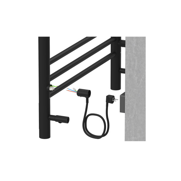 Полотенцесушитель электрический Aquatek Альтаир 50х70 П7 черный муар R (AQ EL KP0770BL)