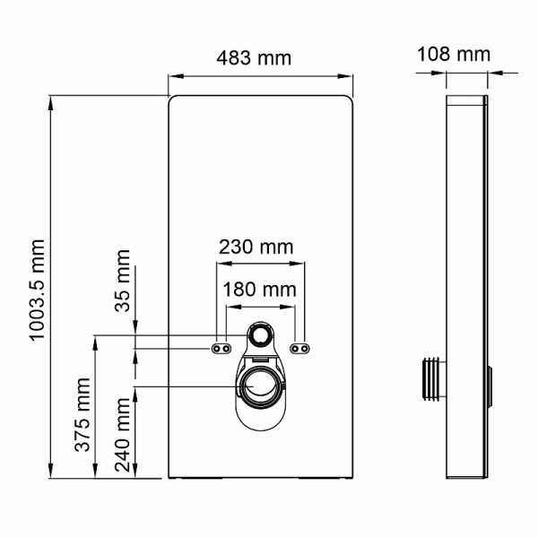 Инсталляция для унитаза WasserKRAFT Naab пристенный модуль (86TLT.040.SE.BL)