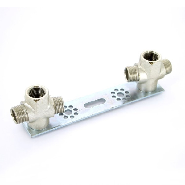 Водорозетка Tiemme 16*1/2"(16) проходная двойная (1640041 / 1639N160416)