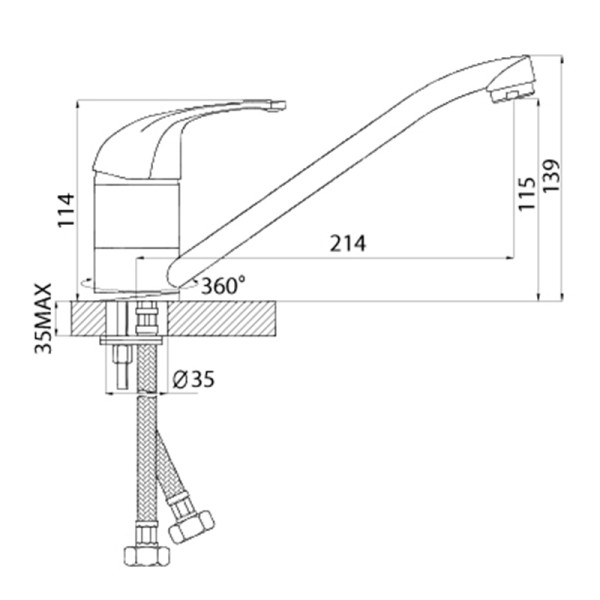 Смеситель для кухни Melodia Ahill (MDV 40310)