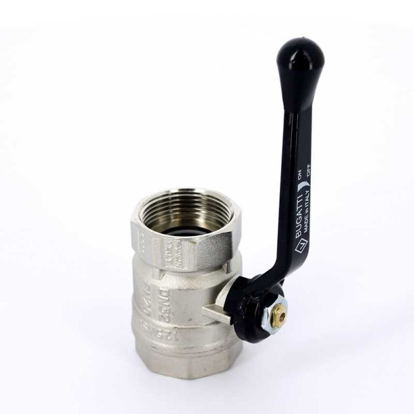 Кран Bugatti 1 1/4" ВВ шаровый Arizona 600 (черная ручка) (06000111)