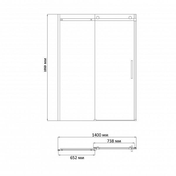 Душевая дверь BandHours Imperium 140 140х190 стекло прозрачное, профиль полированный хром Душевая дверь BandHours Imperium 140 140х190 стекло прозрачное, профиль полированный хром