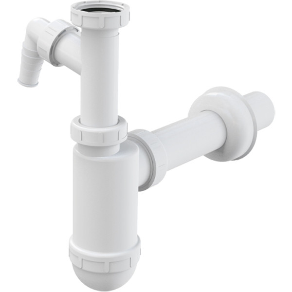 Сифон для раковины Alcaplast DN40 со штуцером и накидной гайкой 5/4" (A43P) Сифон для раковины Alcaplast DN40 со штуцером и накидной гайкой 5/4" (A43P)