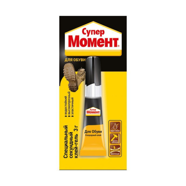 Клей секундный Супер Момент для обуви Прозрачный 3 г. (на мульти-карте) (1694871)