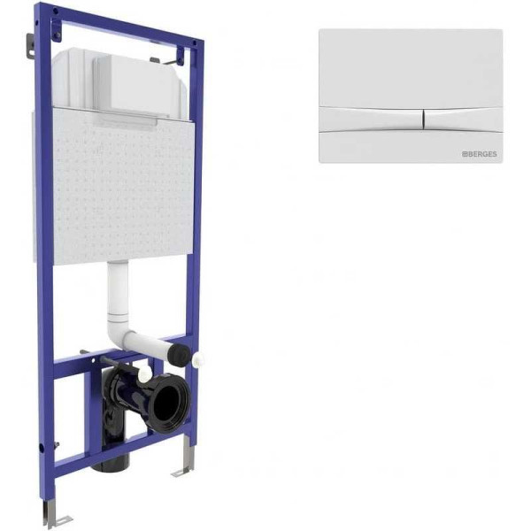 Инсталляция для подвесного унитаза Berges NOVUM F1 с клавишей (040250) белая