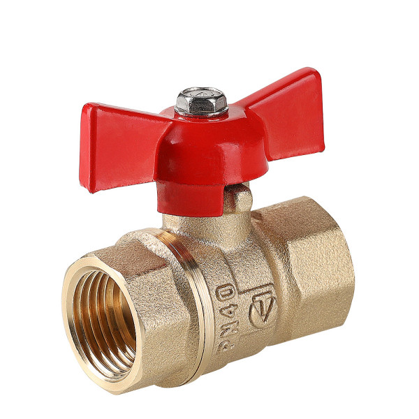 Кран 1/2" ВВ шаровый Valtec Стандарт без покрытия (красная бабочка) VT.122.GN.04 Кран 1/2" ВВ шаровый Valtec Стандарт без покрытия (красная бабочка) VT.122.GN.04