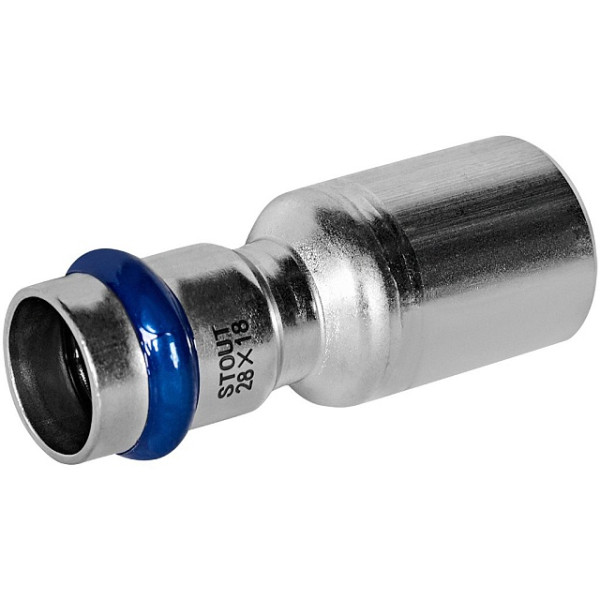Муфта 28х18 однораструбная Stout SSS-2020 НПр-ВПр (нерж.ст., пресс) SSS-2020-002818 Муфта 28х18 однораструбная Stout SSS-2020 НПр-ВПр (нерж.ст., пресс) SSS-2020-002818