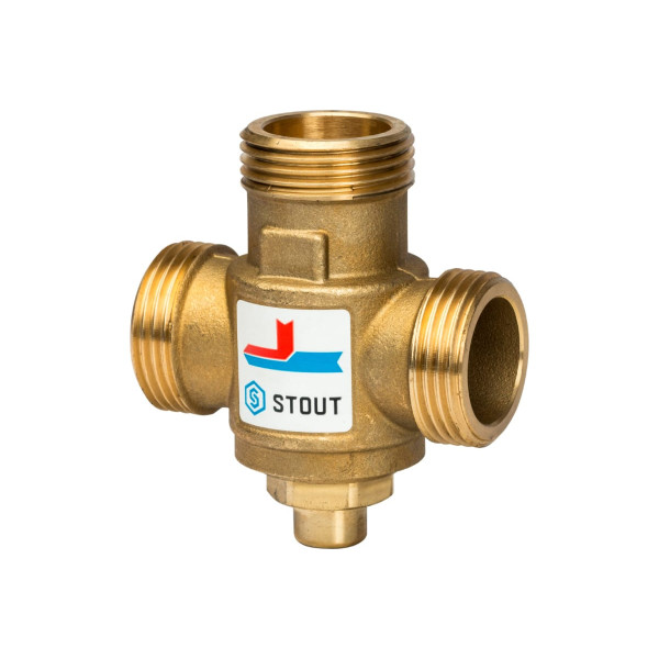 Вентиль термостатический смесительный Stout 1 1/2"Н*1 1/2"В*1"Н 70°C SVM-0050-327008