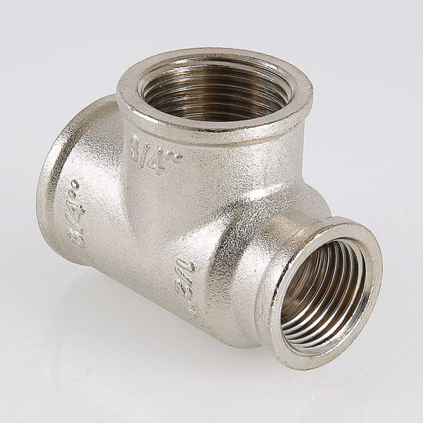 Тройник переходной 3/4"х3/4"х1/2" Valtec (никель) (VTr.750.RN.050504)