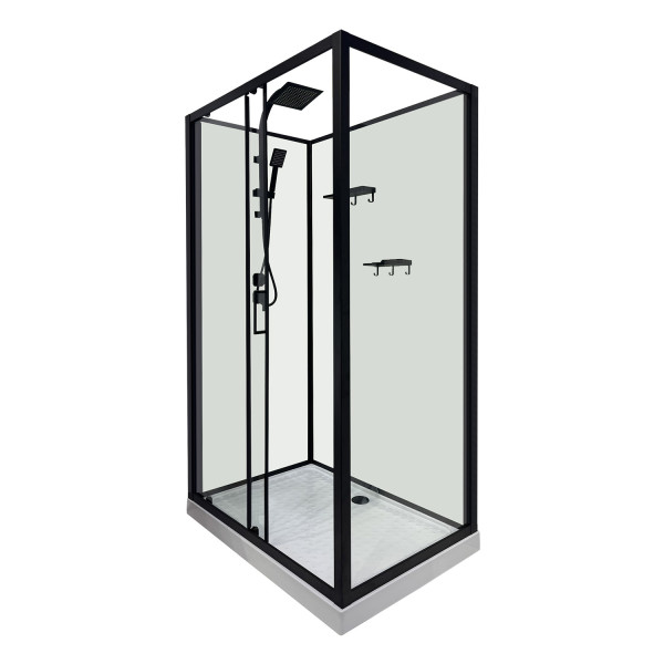 Душевая кабина Loranto 780x118x204 стекло прозрачное, профиль черный (CS-3010TM/W-120L)